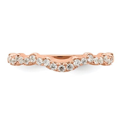 0.25ct. CZ Solid Real 14k Rose Polish Matching Wedding Wedding Band Ring