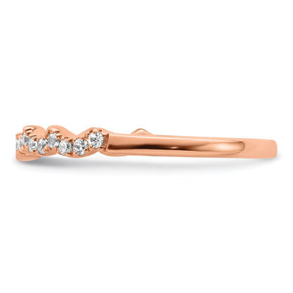 0.22ct. CZ Solid Real 14k Rose Polish Matching Wedding Wedding Band Ring
