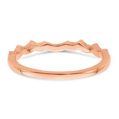 0.22ct. CZ Solid Real 14k Rose Polish Matching Wedding Wedding Band Ring