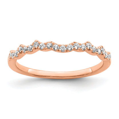 0.22ct. CZ Solid Real 14k Rose Polish Matching Wedding Wedding Band Ring