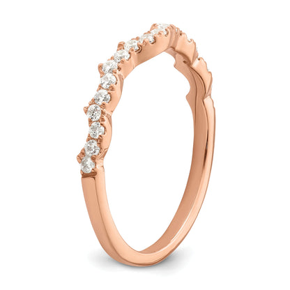 0.25ct. CZ Solid Real 14k Rose Polish Matching Wedding Wedding Band Ring