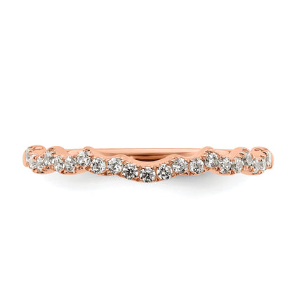 0.22ct. CZ Solid Real 14k Rose Polish Matching Wedding Wedding Band Ring