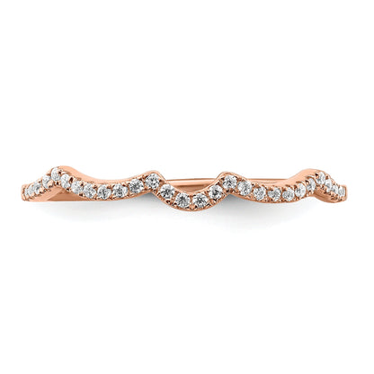 0.11ct. CZ Solid Real 14k Rose Polish Matching Wedding Wedding Band Ring