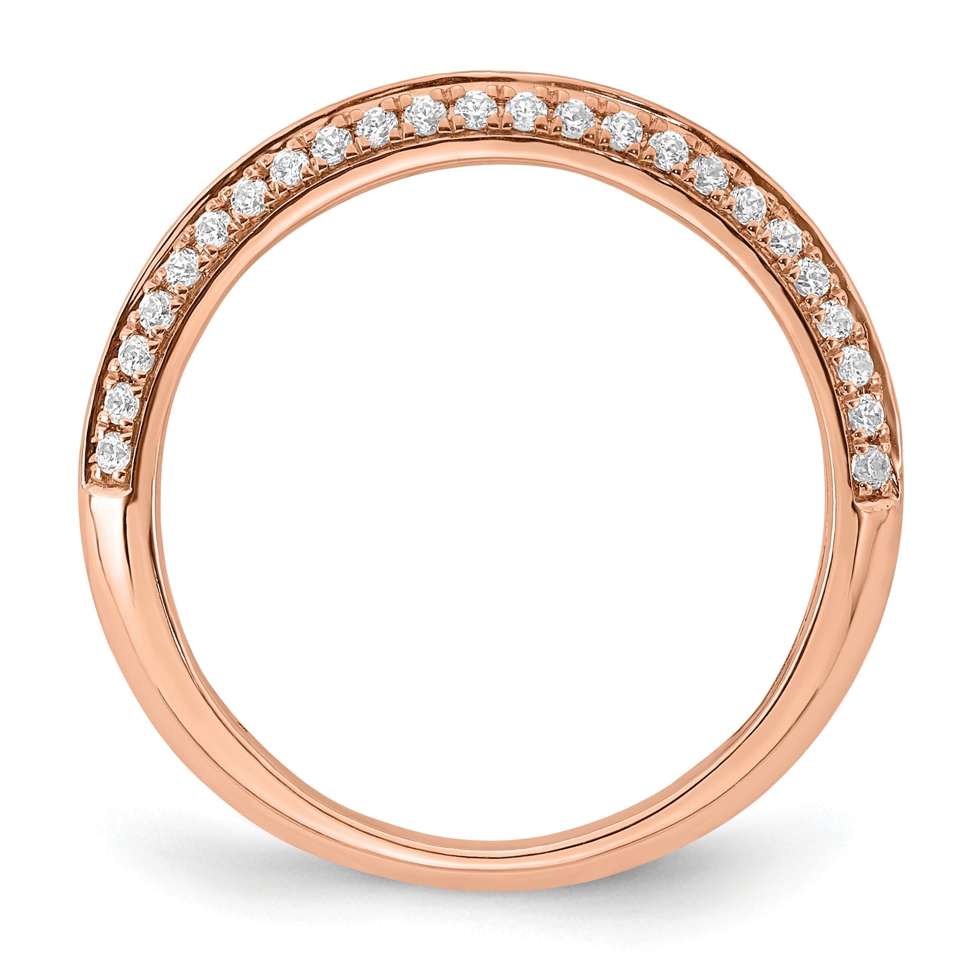 0.30ct. CZ Solid Real 14k Rose Polish Matching Wedding Wedding Band Ring