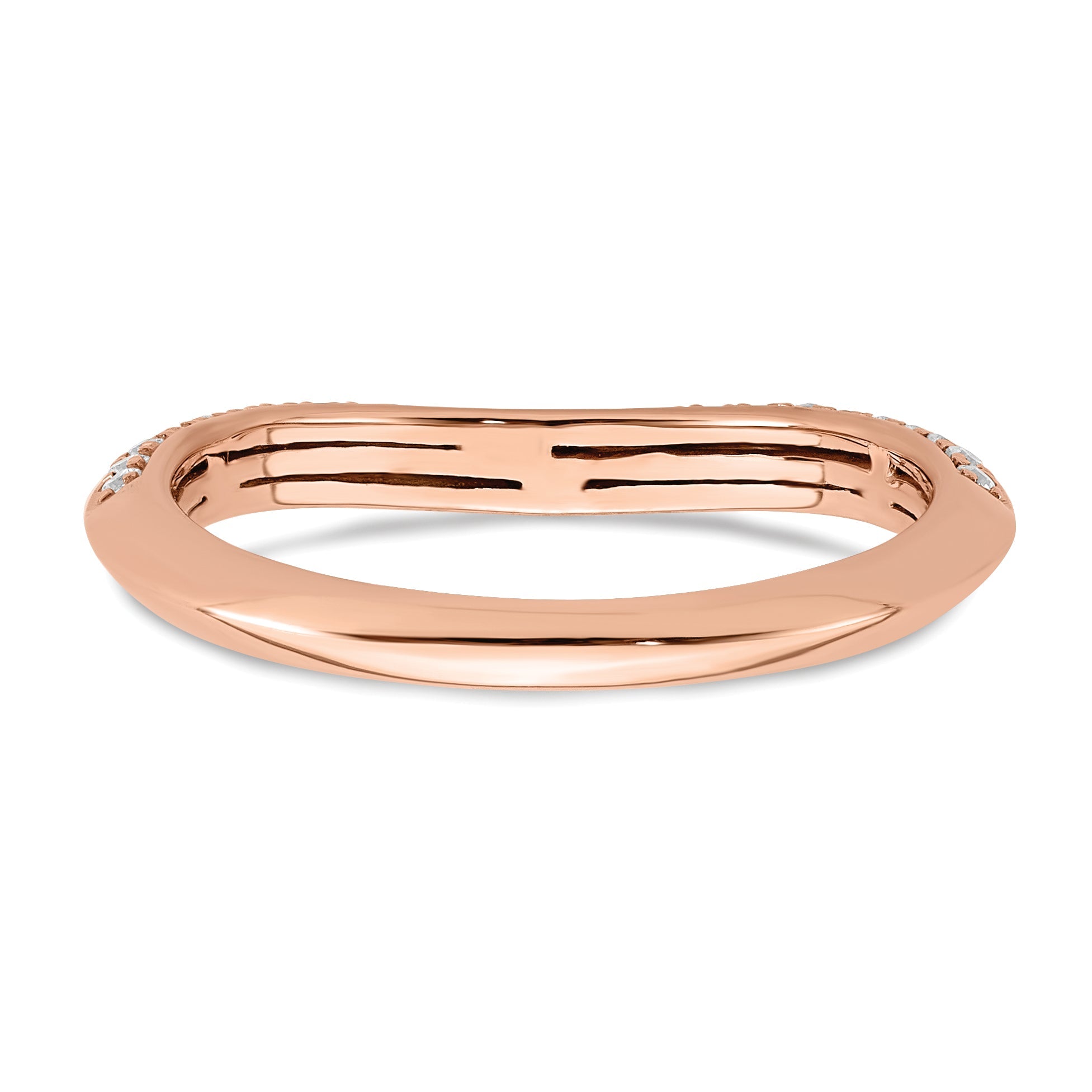 0.30ct. CZ Solid Real 14k Rose Polish Matching Wedding Wedding Band Ring