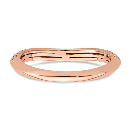 0.30ct. CZ Solid Real 14k Rose Polish Matching Wedding Wedding Band Ring