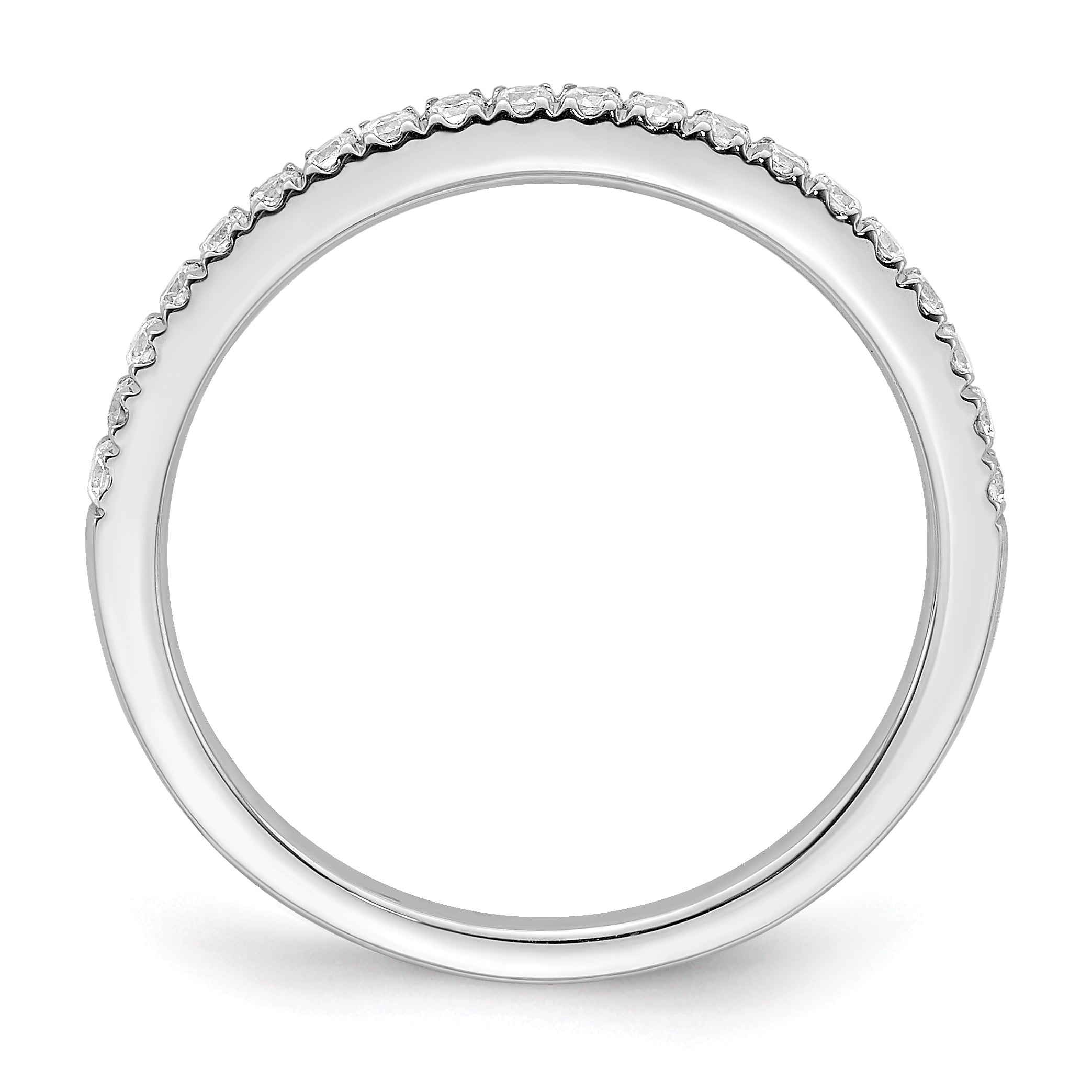 0.25ct. CZ Solid Real 14k White Polished Matching Wedding Wedding Band Ring