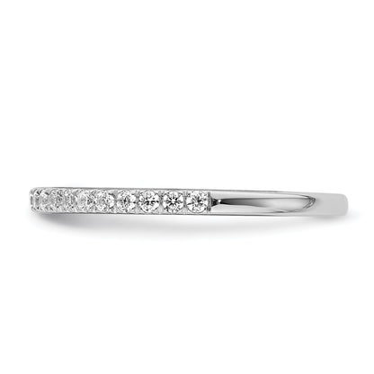 0.25ct. CZ Solid Real 14k White Polished Matching Wedding Wedding Band Ring