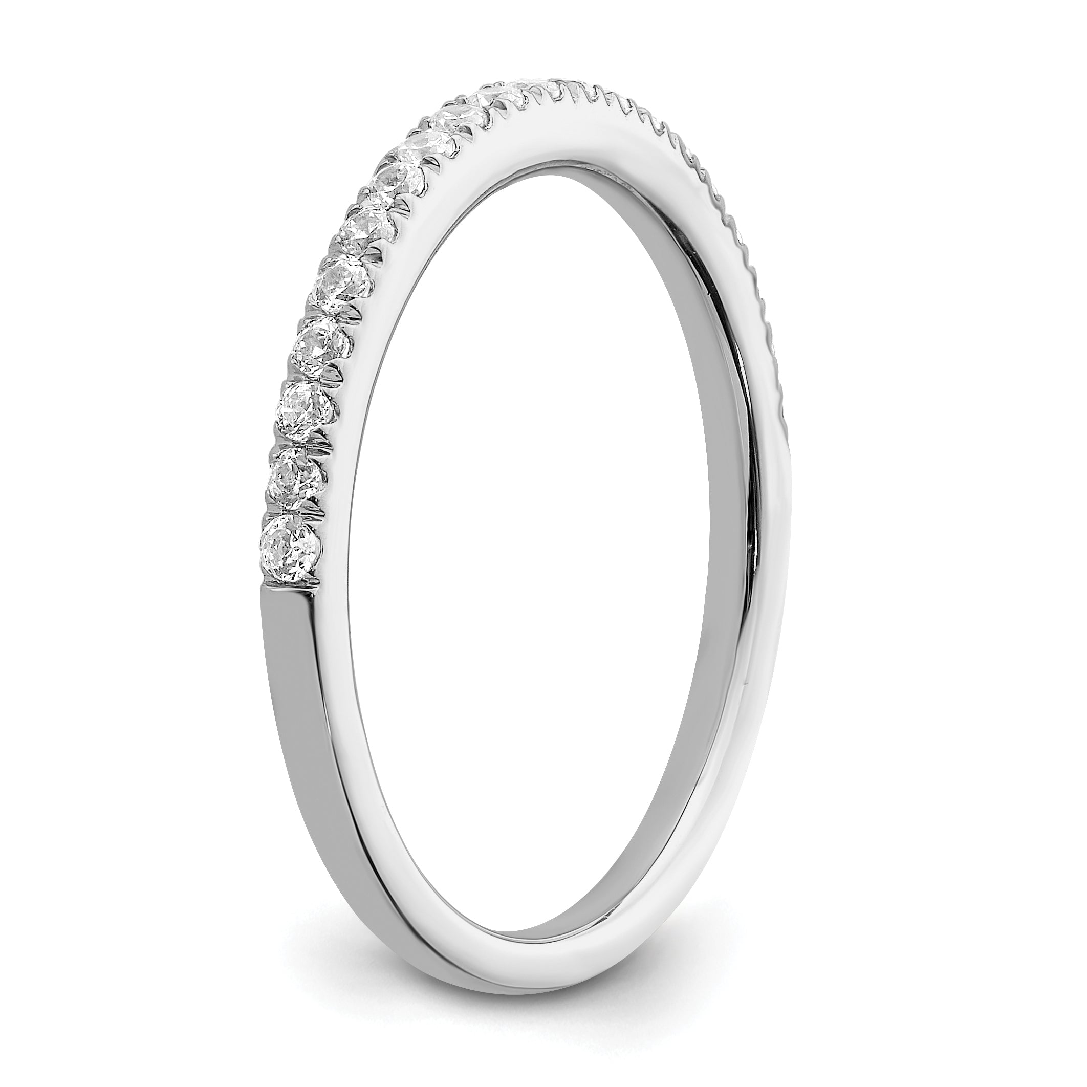 0.25ct. CZ Solid Real 14k White Polished Matching Wedding Wedding Band Ring