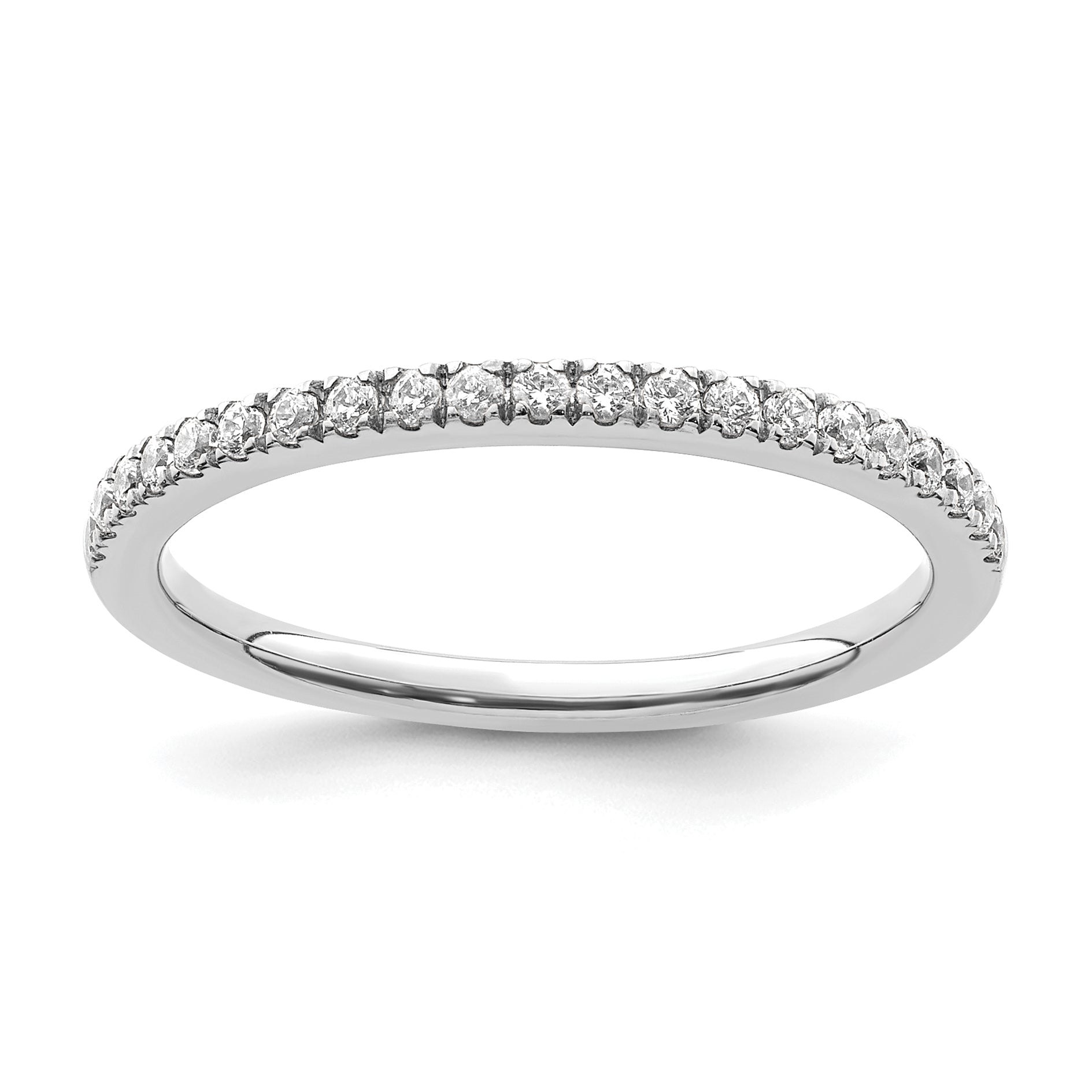 0.25ct. CZ Solid Real 14k White Polished Matching Wedding Wedding Band Ring