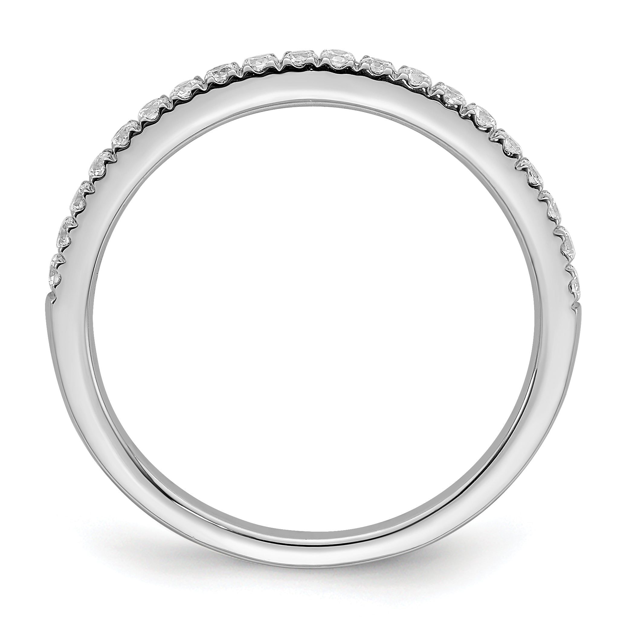 0.25ct. CZ Solid Real 14k White Polished Matching Wedding Wedding Band Ring
