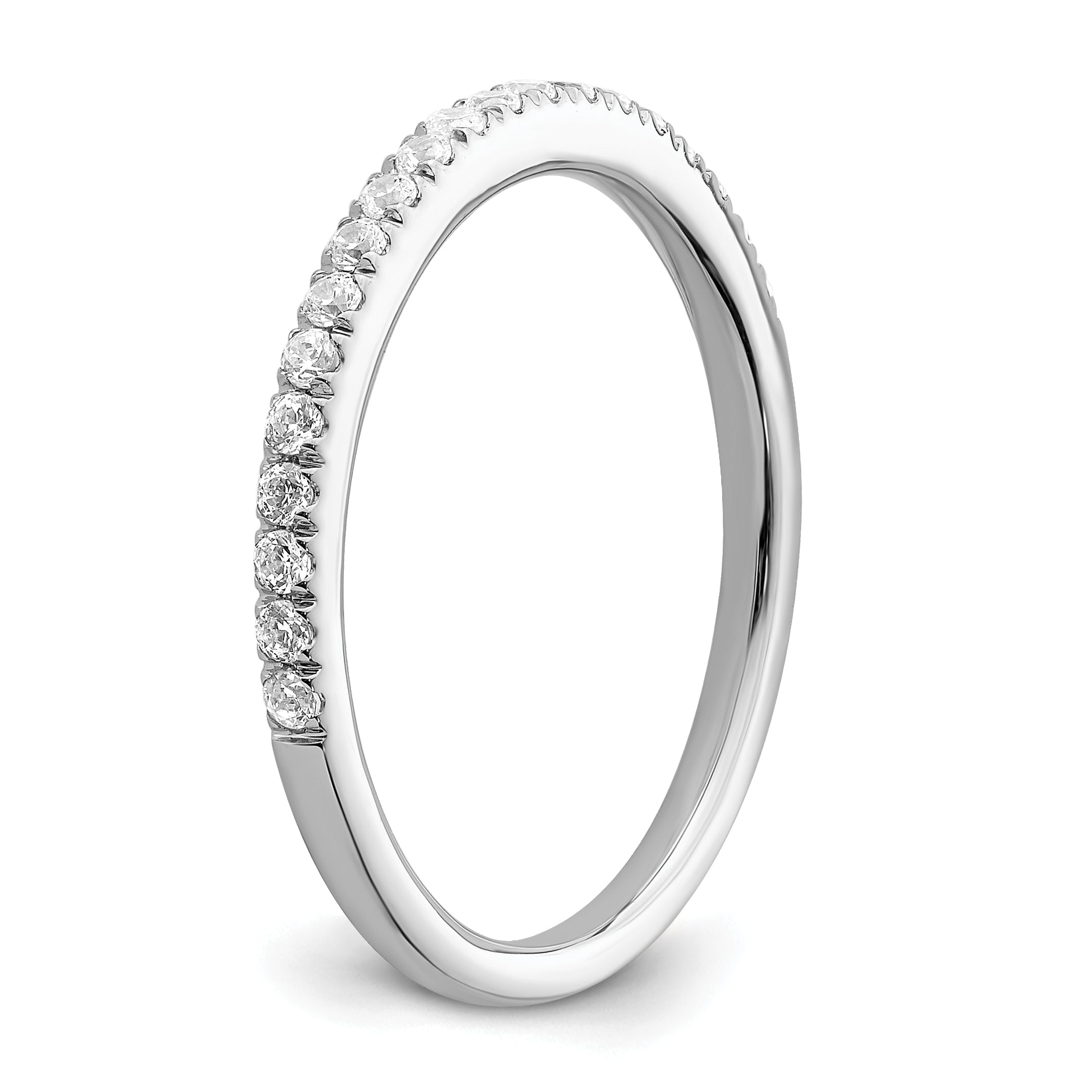 0.25ct. CZ Solid Real 14k White Polished Matching Wedding Wedding Band Ring