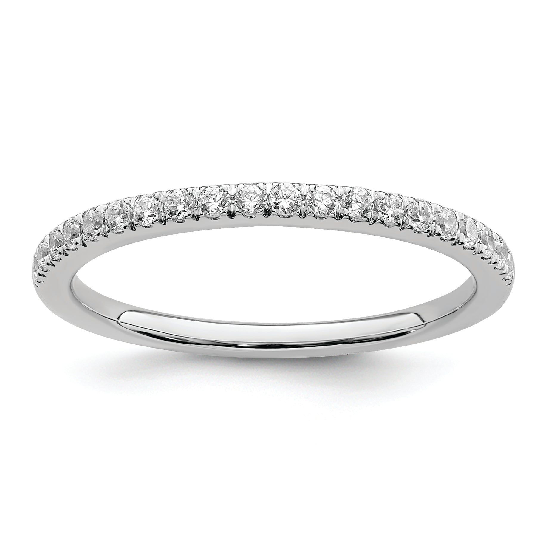 0.25ct. CZ Solid Real 14k White Polished Matching Wedding Wedding Band Ring