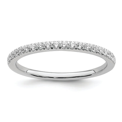 0.25ct. CZ Solid Real 14k White Polished Matching Wedding Wedding Band Ring