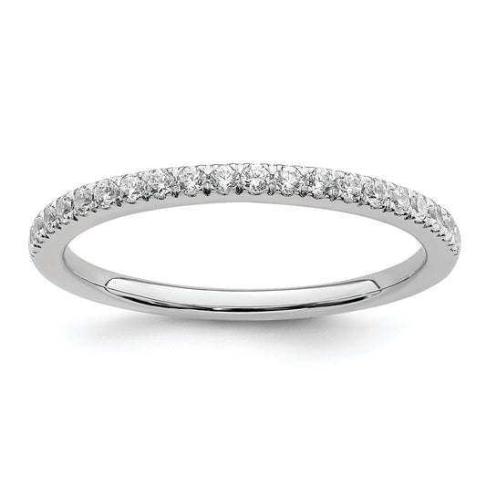 0.25ct. CZ Solid Real 14k White Polished Matching Wedding Wedding Band Ring