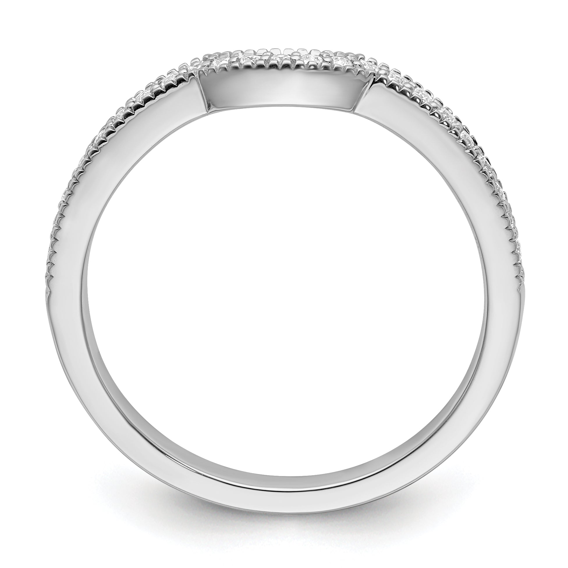 0.14ct. CZ Solid Real 14k White Polished Matching Wedding Wedding Band Ring