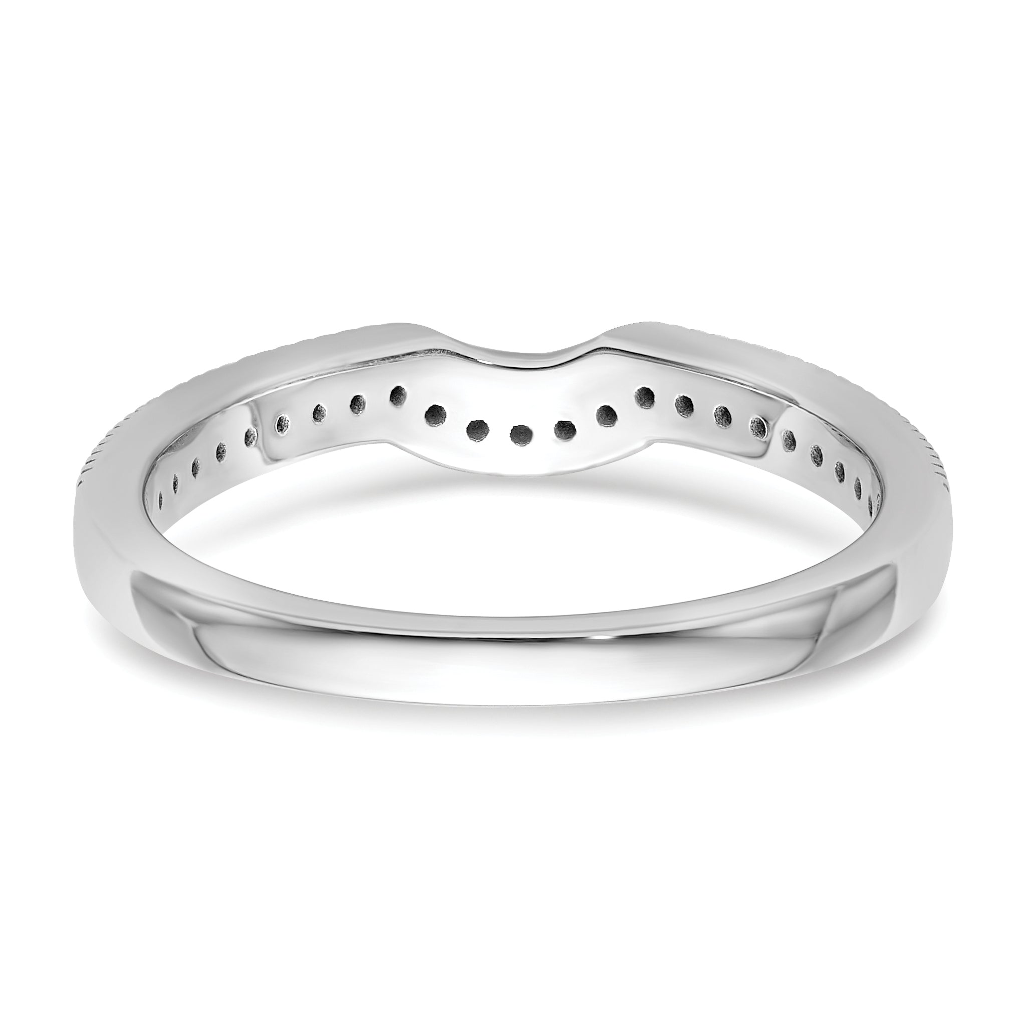 0.14ct. CZ Solid Real 14k White Polished Matching Wedding Wedding Band Ring