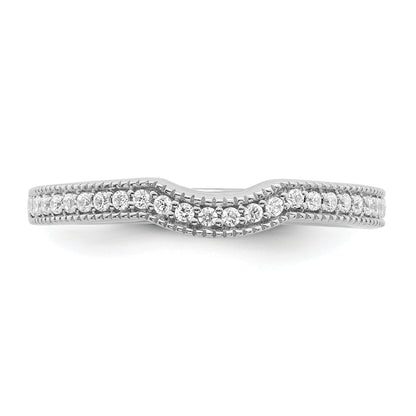 0.16ct. CZ Solid Real 14k White Polished Matching Wedding Wedding Band Ring