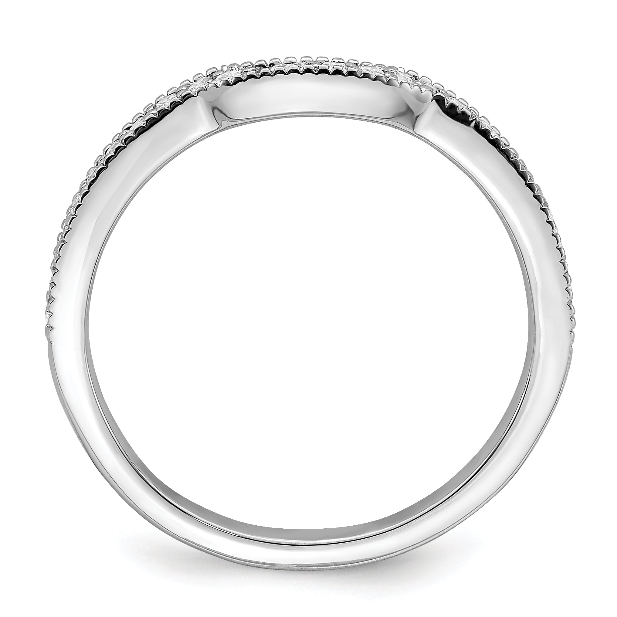 0.17ct. CZ Solid Real 14k White Polished Matching Wedding Wedding Band Ring