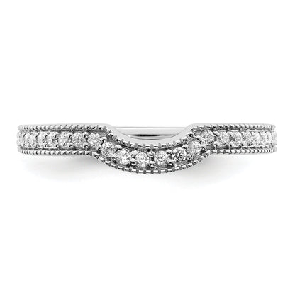 0.17ct. CZ Solid Real 14k White Polished Matching Wedding Wedding Band Ring