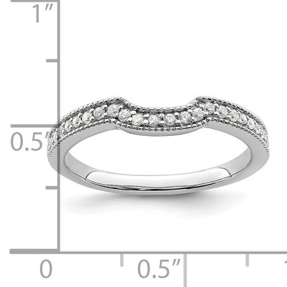 0.17ct. CZ Solid Real 14k White Polished Matching Wedding Wedding Band Ring