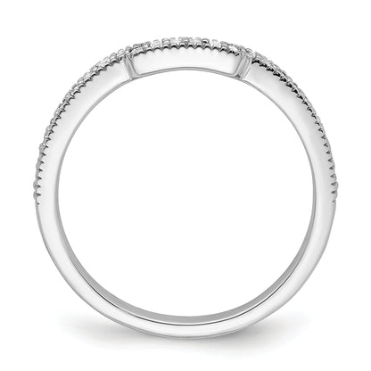 0.15ct. CZ Solid Real 14k White Polished Matching Wedding Wedding Band Ring