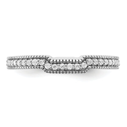 0.15ct. CZ Solid Real 14k White Polished Matching Wedding Wedding Band Ring
