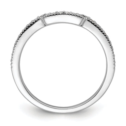 0.17ct. CZ Solid Real 14k White Polished Matching Wedding Wedding Band Ring