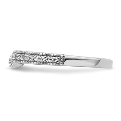 0.17ct. CZ Solid Real 14k White Polished Matching Wedding Wedding Band Ring