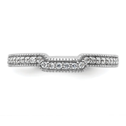 0.17ct. CZ Solid Real 14k White Polished Matching Wedding Wedding Band Ring