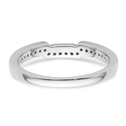 0.17ct. CZ Solid Real 14k White Polished Matching Wedding Wedding Band Ring