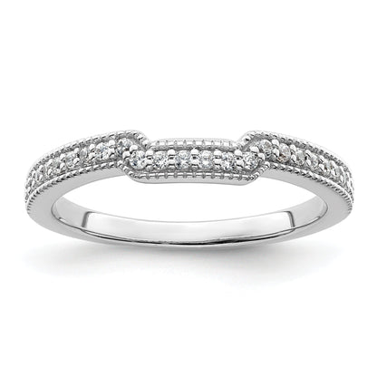 0.17ct. CZ Solid Real 14k White Polished Matching Wedding Wedding Band Ring