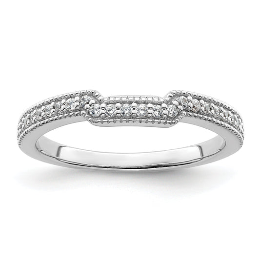 0.17ct. CZ Solid Real 14k White Polished Matching Wedding Wedding Band Ring