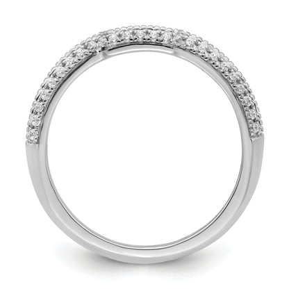 0.12ct. CZ Solid Real 14k White Polished Matching Wedding Wedding Band Ring