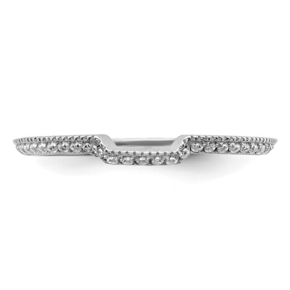 0.12ct. CZ Solid Real 14k White Polished Matching Wedding Wedding Band Ring