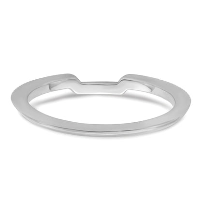 0.12ct. CZ Solid Real 14k White Polished Matching Wedding Wedding Band Ring