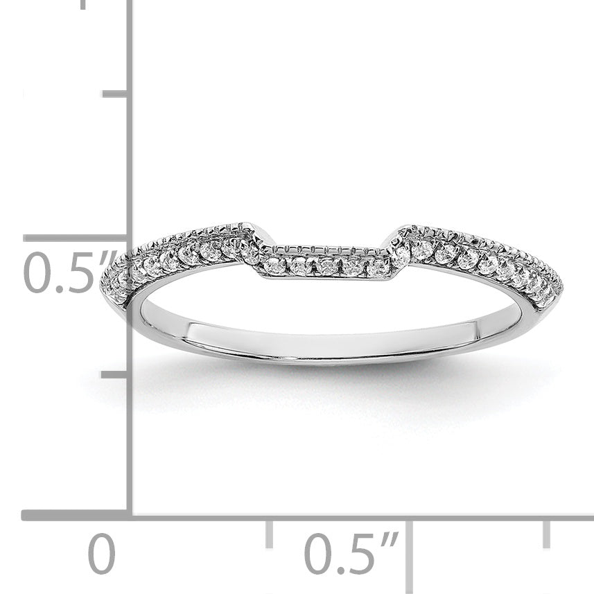 0.12ct. CZ Solid Real 14k White Polished Matching Wedding Wedding Band Ring