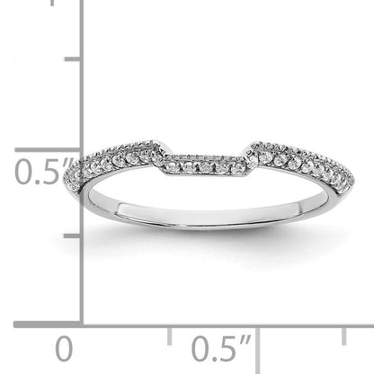 0.12ct. CZ Solid Real 14k White Polished Matching Wedding Wedding Band Ring