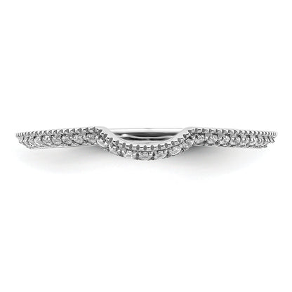0.10ct. CZ Solid Real 14k White Polished Matching Wedding Wedding Band Ring