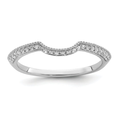 0.12ct. CZ Solid Real 14k White Polished Matching Wedding Wedding Band Ring