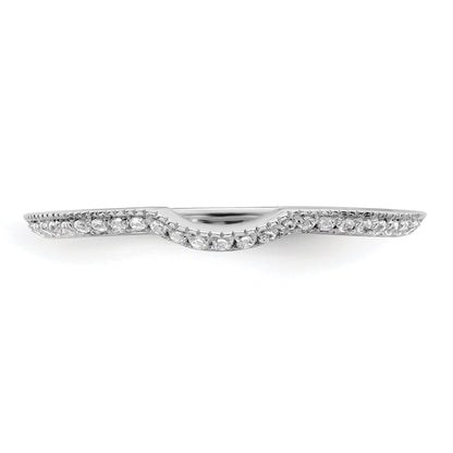 0.12ct. CZ Solid Real 14k White Polished Matching Wedding Wedding Band Ring