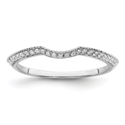 0.12ct. CZ Solid Real 14k White Polished Matching Wedding Wedding Band Ring