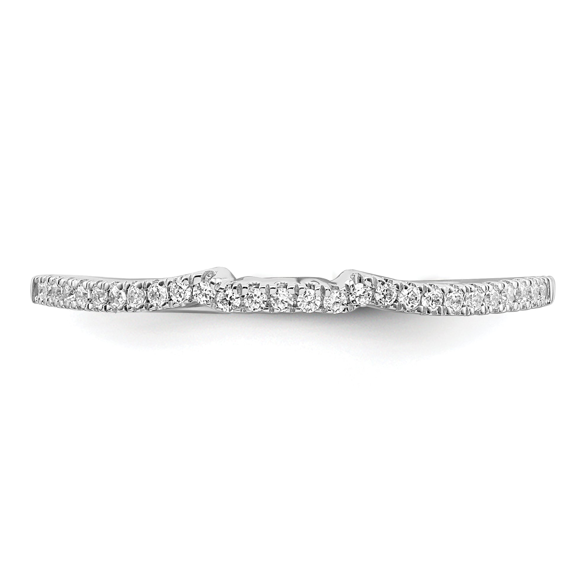 0.09ct. CZ Solid Real 14k White Polished Matching Wedding Wedding Band Ring