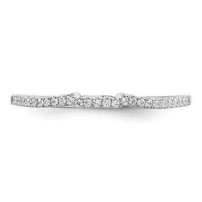 0.09ct. CZ Solid Real 14k White Polished Matching Wedding Wedding Band Ring
