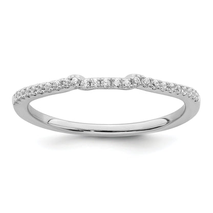 0.09ct. CZ Solid Real 14k White Polished Matching Wedding Wedding Band Ring