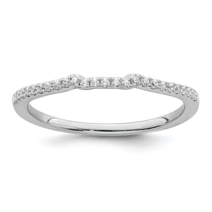 0.13ct. CZ Solid Real 14k White Polished Matching Wedding Wedding Band Ring