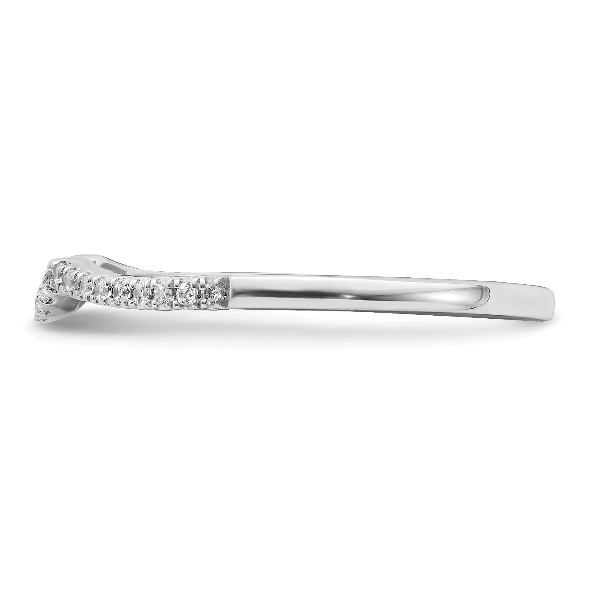 0.09ct. CZ Solid Real 14k White Polished Matching Wedding Wedding Band Ring