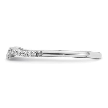 0.09ct. CZ Solid Real 14k White Polished Matching Wedding Wedding Band Ring
