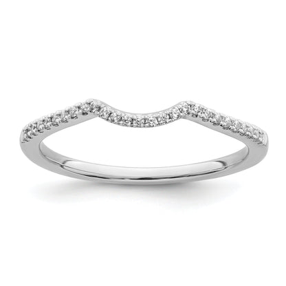 0.09ct. CZ Solid Real 14k White Polished Matching Wedding Wedding Band Ring