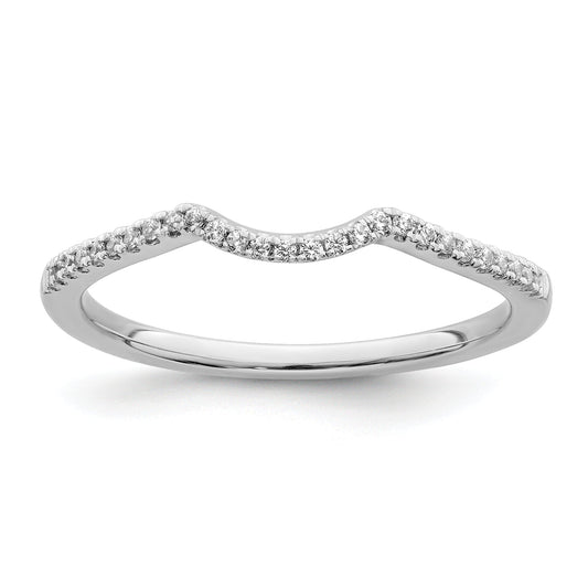0.09ct. CZ Solid Real 14k White Polished Matching Wedding Wedding Band Ring